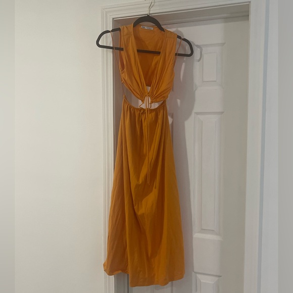 Zara Tangerine cut out dress - Picture 4 of 9